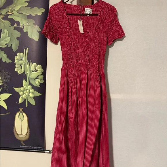 NWT Damson Madder Rapheala Shirred Midi Dress size 4 - Picture 5 of 6
